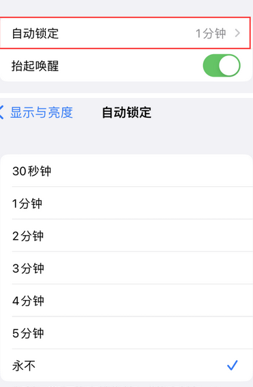 梁山苹果换屏维修分享无法调整iPhone自动锁屏的时间怎么办